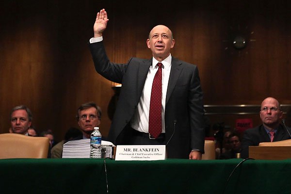 blankfein ceo goldman sachs sworn in